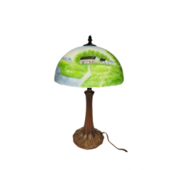 REVERSE PAINTED LAMP - IRISH COUNTRY SIDE